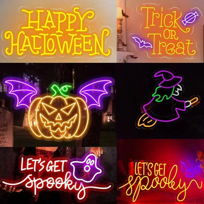 Halloween Neon Sign Halloween Party Decorations Funky Neon Sign Halloween LED Light Halloween Neon Sign Spooky Wall Decoration FYLZGO Signs
