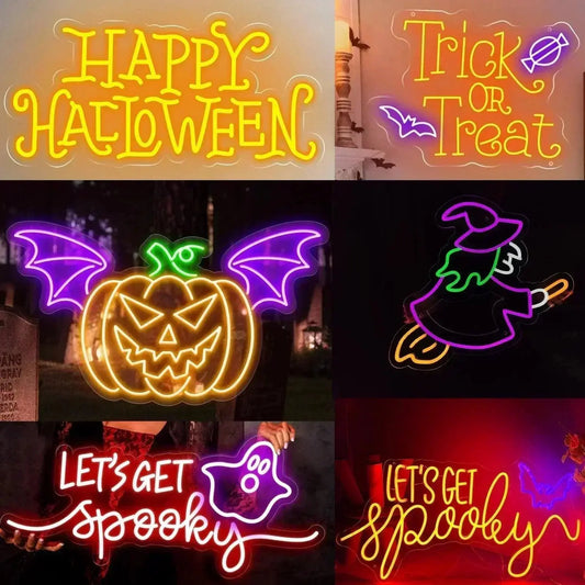 Halloween Neon Sign Halloween Party Decorations Funky Neon Sign Halloween LED Light Halloween Neon Sign Spooky Wall Decoration FYLZGO Signs