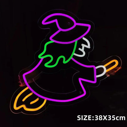 Halloween Neon Sign Halloween Party Decorations Funky Neon Sign Halloween LED Light Halloween Neon Sign Spooky Wall Decoration FYLZGO Signs