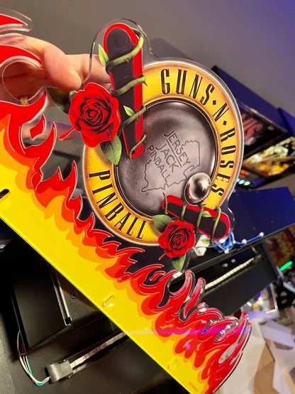Guns N' Roses Topper Pinball Acrylic LED Topper, with Metal Base Bracket for Stern Pinball Machine, Pinball Topper FYLZGO Signs