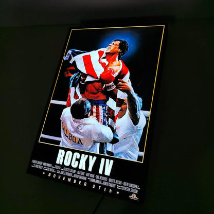 Rocky IV Poster LED Lightbox Fully Dimmable & Powered by USB 3D Printed Movie Poster FYLZGO Signs