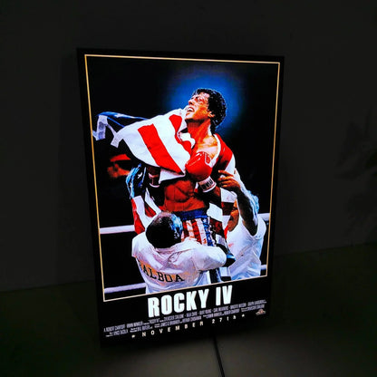 Rocky IV Poster LED Lightbox Fully Dimmable & Powered by USB 3D Printed Movie Poster FYLZGO Signs