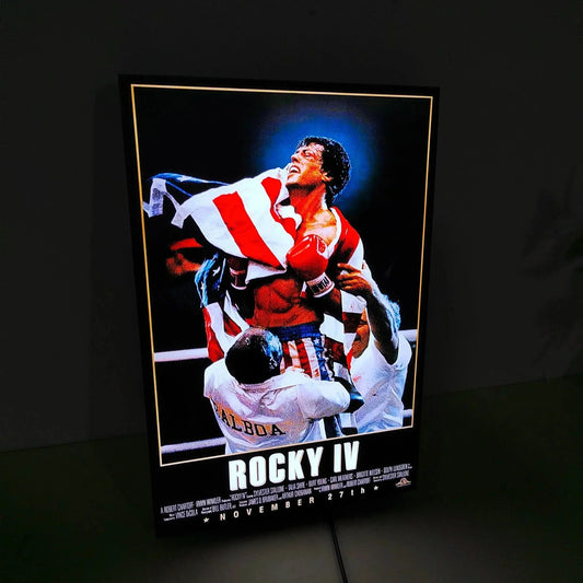 Rocky IV Poster LED Lightbox Fully Dimmable & Powered by USB 3D Printed Movie Poster FYLZGO Signs
