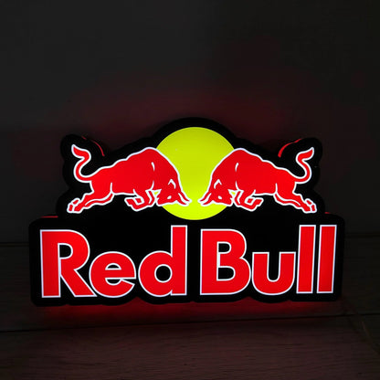 Red Bull Video Game Lightbox, Energy Drink Sign LED Light Box, Perfect for Mancave, Functional Dimmer, 5V, USB Compatible FYLZGO Signs