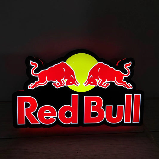 Red Bull Video Game Lightbox, Energy Drink Sign LED Light Box, Perfect for Mancave, Functional Dimmer, 5V, USB Compatible FYLZGO Signs