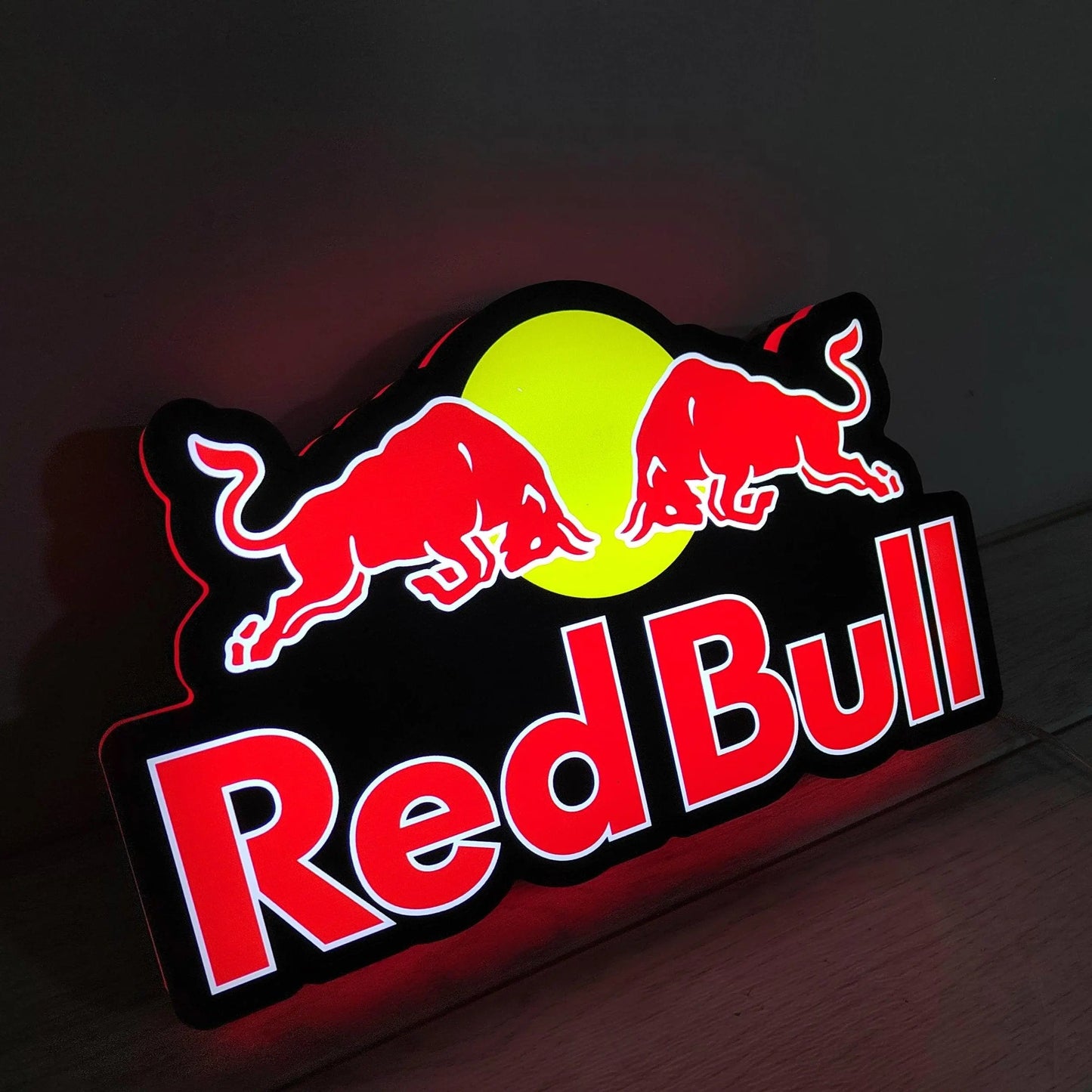 Red Bull Video Game Lightbox, Energy Drink Sign LED Light Box, Perfect for Mancave, Functional Dimmer, 5V, USB Compatible FYLZGO Signs