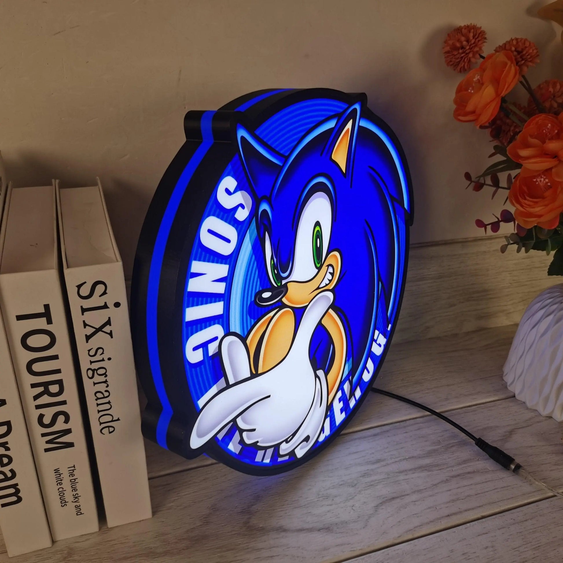 Sonic the Hedgehog SEGA Logo 3D LED Light Box FYLZGO Signs