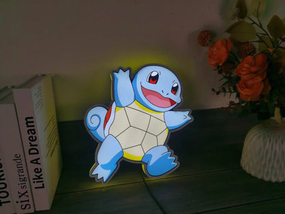 Squirtle Pokemon 3D Printed Led Lightbox FYLZGO Signs