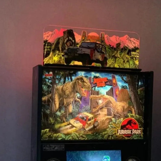 Jurassic Park Pinball Topper Acrylic RGB LED Topper, For Stern Pinball Machine FYLZGO Signs