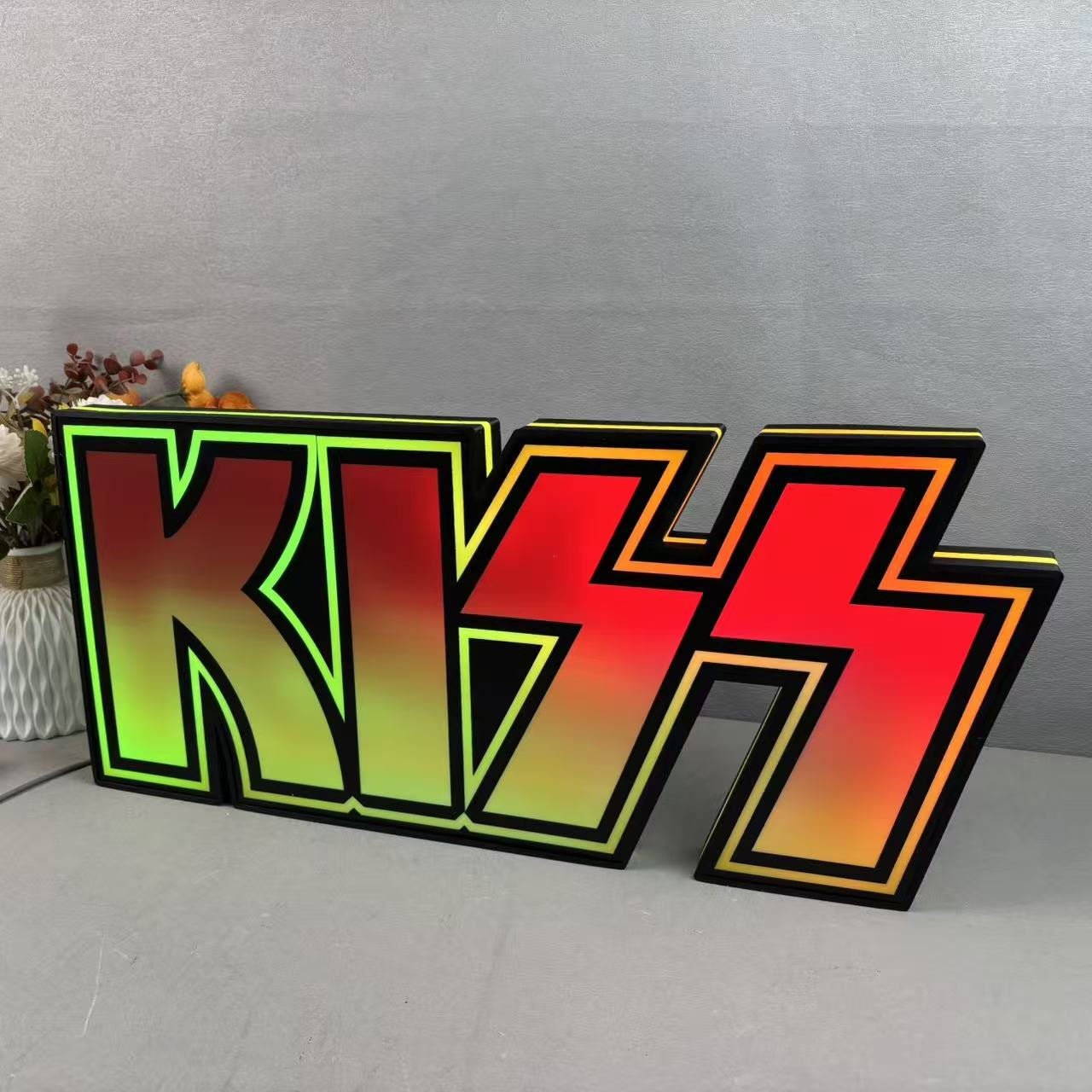 KISS Topper, Logo LED Lightbox, Pinball Arcade Decor Perfect for Game Room or Kiss Pinball Machine Neounik