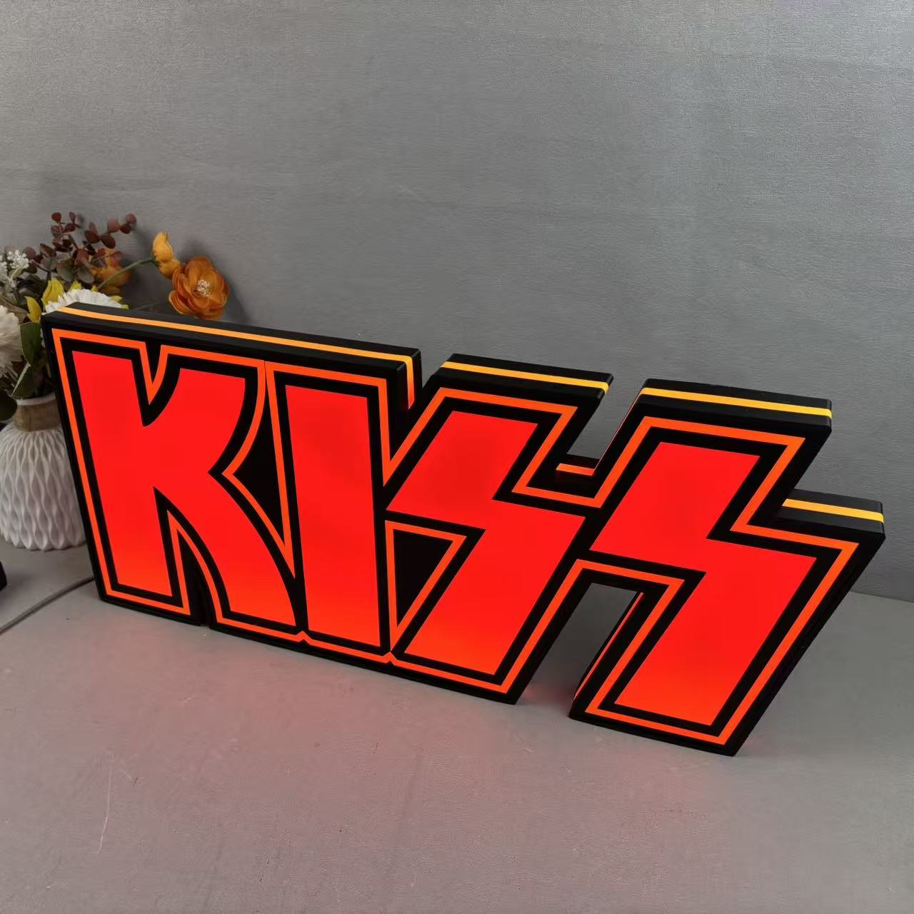 KISS Topper, Logo LED Lightbox, Pinball Arcade Decor Perfect for Game Room or Kiss Pinball Machine Neounik