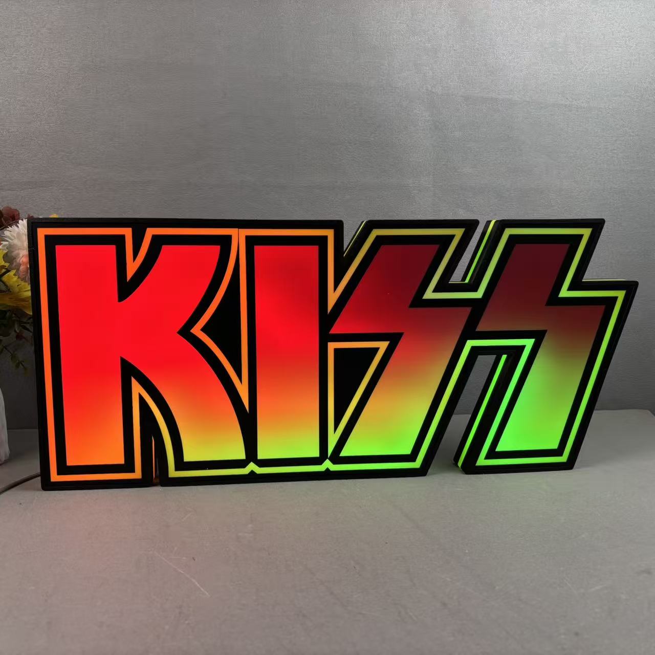 KISS Topper, Logo LED Lightbox, Pinball Arcade Decor Perfect for Game Room or Kiss Pinball Machine Neounik