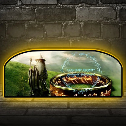 Lord Of The Rings Pinball Topper 3D Printed LED Led Lightbox, LOTR Lightbox, Perfect for Game Room or Pinball Machine FYLZGO Signs