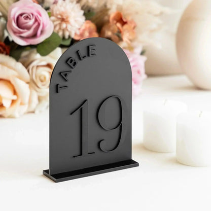 Matte Black Table Numbers- Arched Black Acrylic Wedding Table Numbers Wedding Reception Decoration Wedding Signs Wedding Signage FYLZGO Signs
