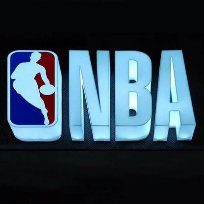 NBA Logo 3D Printed LED Lightbox for Gaming Room Decor, Classic Arcade Gaming Lightbox FYLZGO Signs