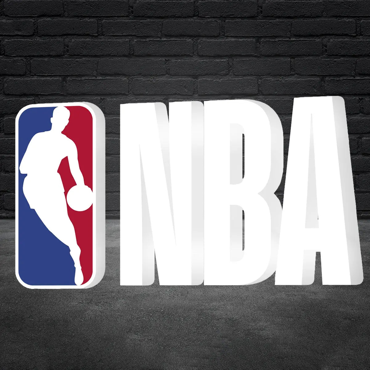 NBA Logo 3D Printed LED Lightbox for Gaming Room Decor, Classic Arcade Gaming Lightbox FYLZGO Signs