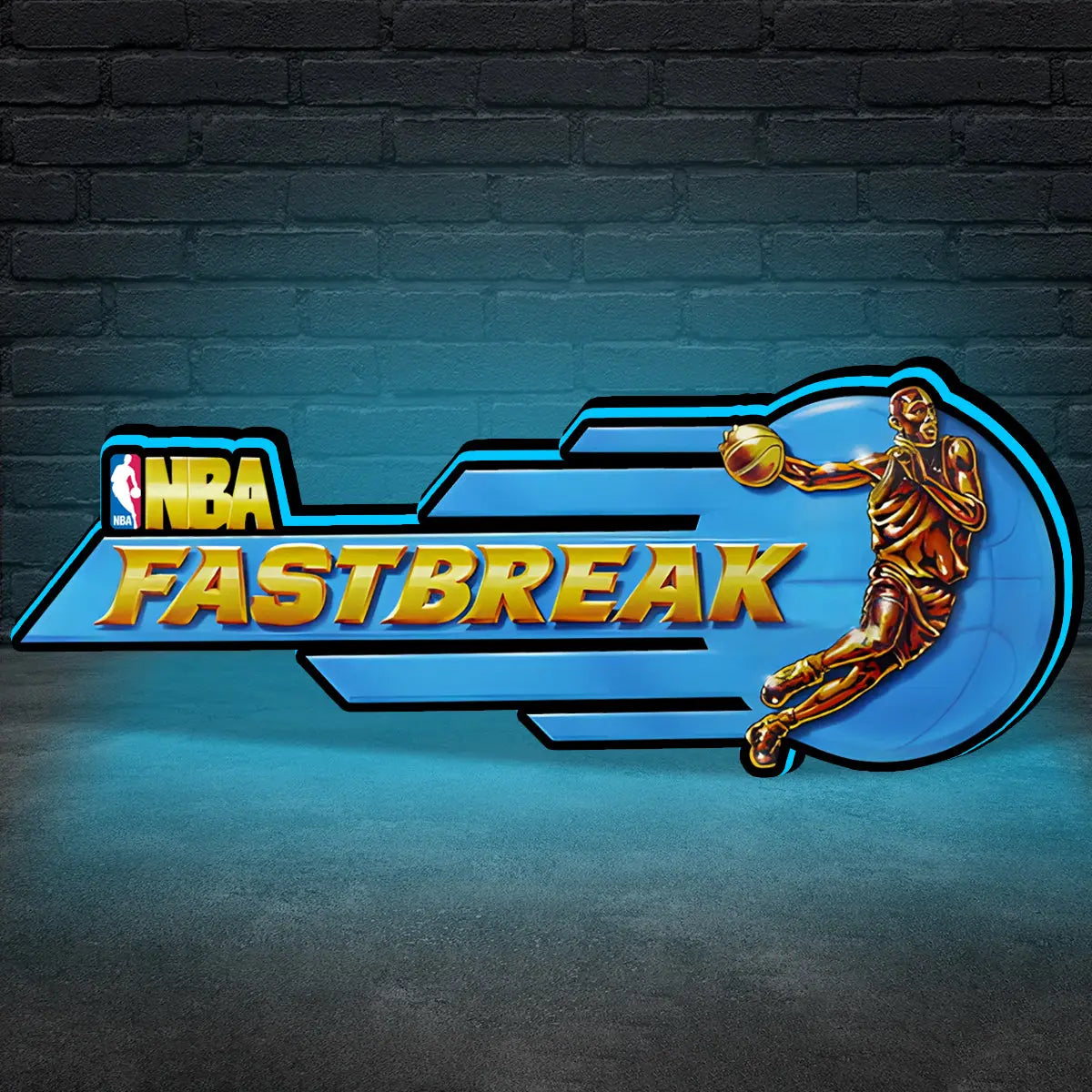 NBA Fastbreak 3D Printed LED Lightbox for Gaming Room Decor, Classic Arcade Gaming Lightbox FYLZGO Signs
