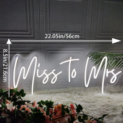 Neon LED Sign Mr & Mrs Custom Wedding Party Wall Neon Sign Light Room Bedroom Decor Hanging Neon Lamp Decoration Gifts Neon Lamp FYLZGO Signs