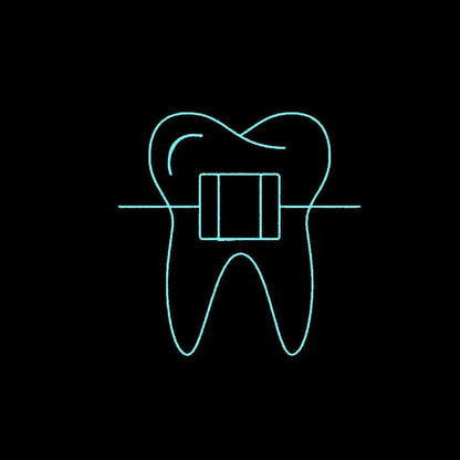 Neon Sign Dental Braces Icon In Line Style Orthodontics Equipment Teeth Alignment Symbol Custom Handmade Real Glass Tube14"X14" FYLZGO Signs