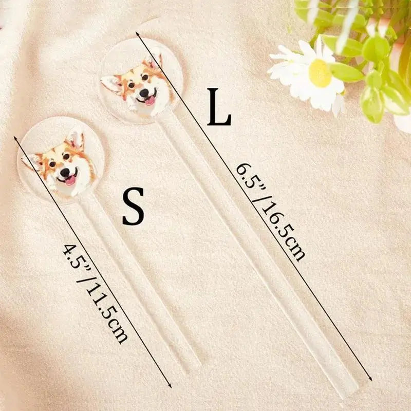 Personalized Acrylic printing  2-Sided Dog Cat Drink Stir Stick Custom Pet Drink Stir Stick Watercolor Acrylic Cocktail Stirrers FYLZGO Signs