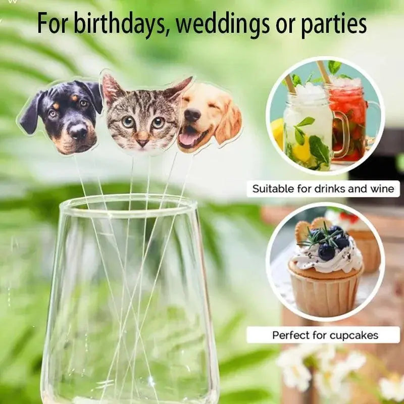 Personalized Pet Stir Sticks,Dog Stir Stick For Wedding Gifts,Dog Signature Drink Stirrers,Acrylic Cocktail Stirrers  2-Sided FYLZGO Signs
