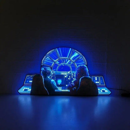 Star Wars Millennium Falcon Topper LED Lightbox, Pinball Arcade Decor, Perfect for Game Room or Pinball Machine FYLZGO Signs