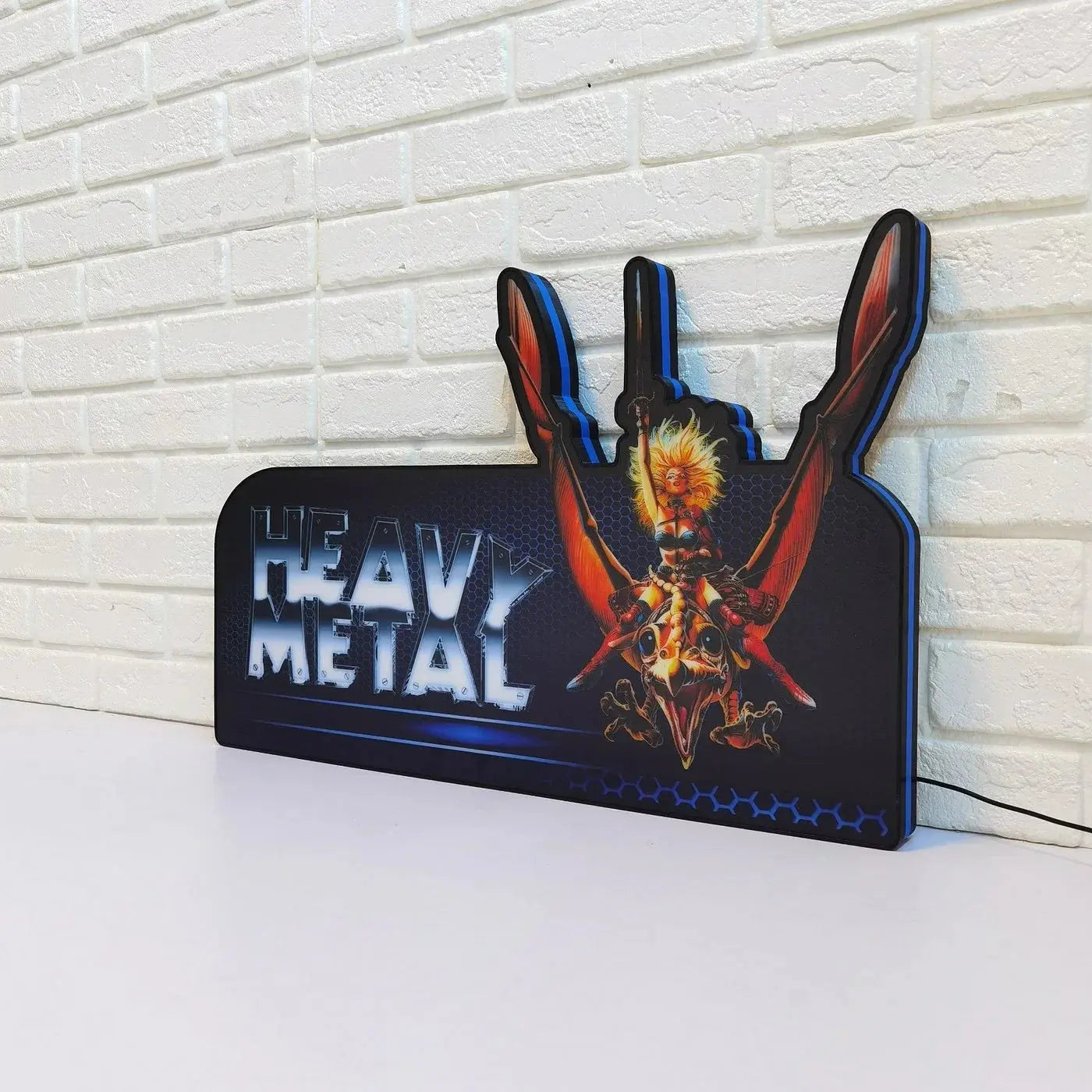 Heavy Metal Topper, 3D Printed Lightbox for Stern Pinball machine Powered by USB Band Dimm Wall Art Decor Man's Cave FYLZGO Signs