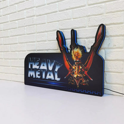 Heavy Metal Topper, 3D Printed Lightbox for Stern Pinball machine Powered by USB Band Dimm Wall Art Decor Man's Cave FYLZGO Signs