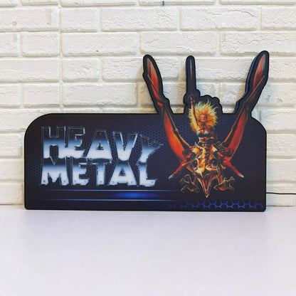 Heavy Metal Topper, 3D Printed Lightbox for Stern Pinball machine Powered by USB Band Dimm Wall Art Decor Man's Cave FYLZGO Signs