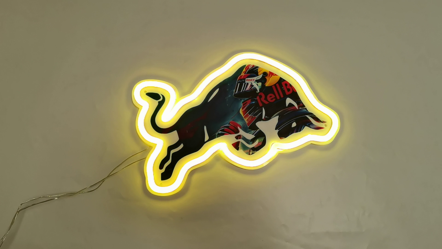 Red Bull Racing Verstappen Design RGB neon sign NEOUNIK GLOWTOPPER