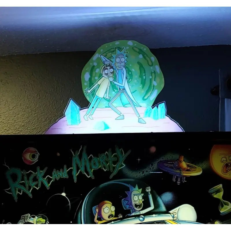 Rick & Morty Pinball Topper 3D Acrylic LED Topper, For Spooky Pinball Machine, Pinball Topper FYLZGO Signs