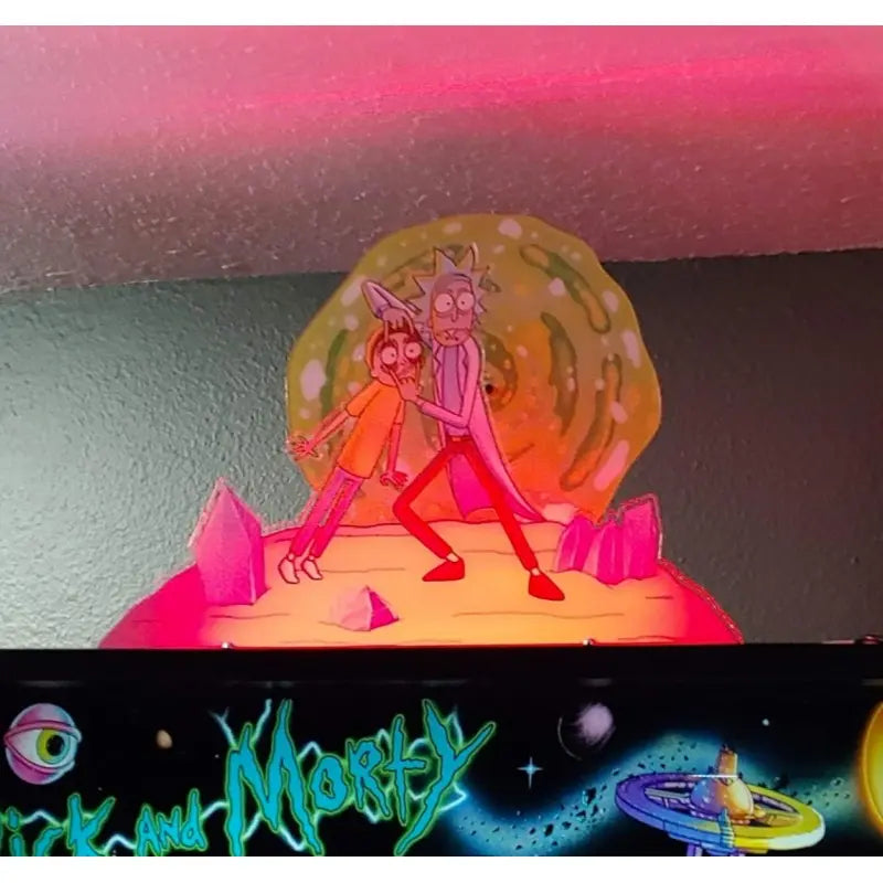 Rick & Morty Pinball Topper 3D Acrylic LED Topper, For Spooky Pinball Machine, Pinball Topper FYLZGO Signs