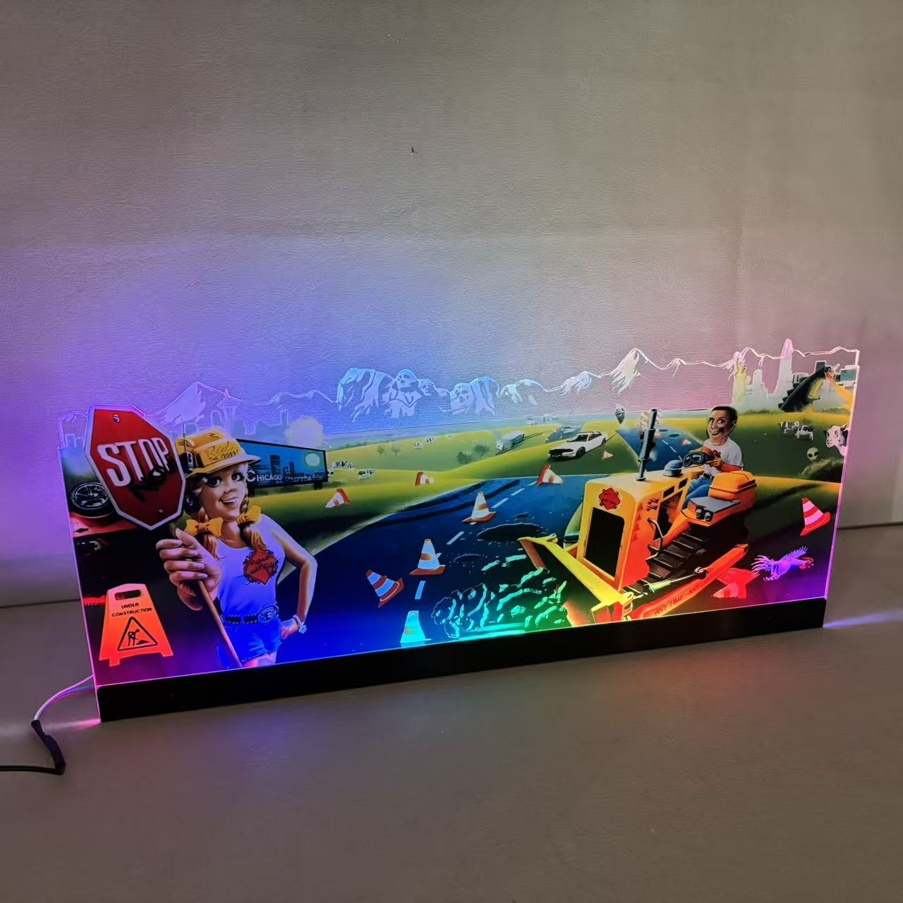 Roadshow Pinball Topper 3D Acrylic LED Topper, for Pinball Machine, Pinball Topper FYLZGO Signs