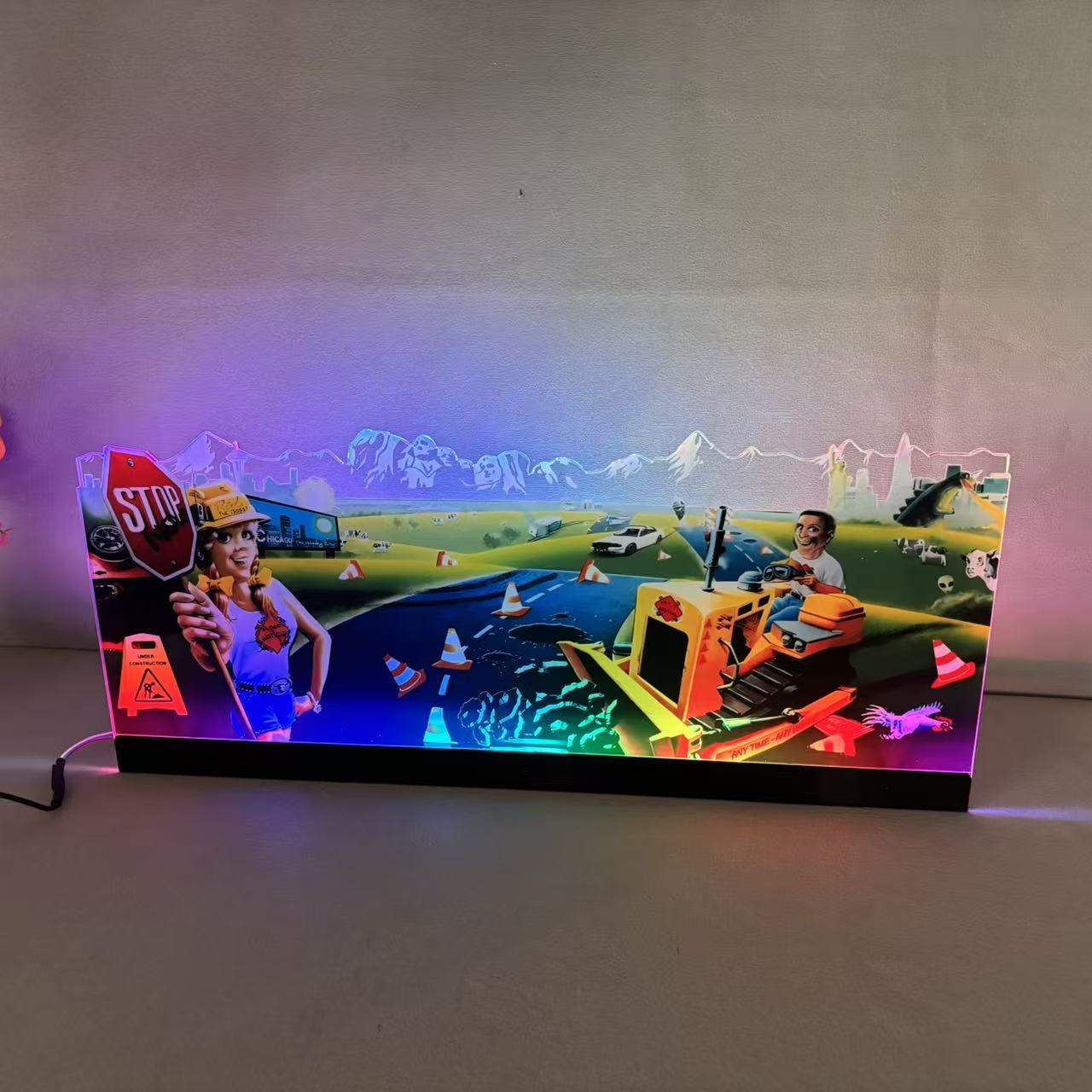 Roadshow Pinball Topper 3D Acrylic LED Topper, for Pinball Machine, Pinball Topper FYLZGO Signs