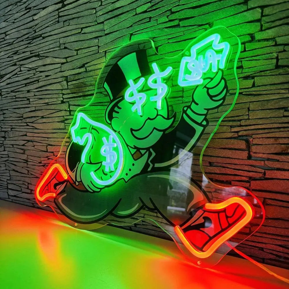 Neon Sign Custom Money Bag Man Cave Neon Signs Living Room Decoration Signage Neon for Office Room Bar Club Wall Art Decor Signs FYLZGO Signs
