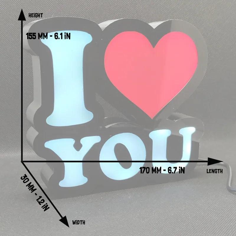 I lOVE YOU Logo Lightbox Custom LED Sign Wall Art Decor for Bedroom Kid Adult Nightlight 3D Print Gift Desktop Lights - FYLZGO Signs