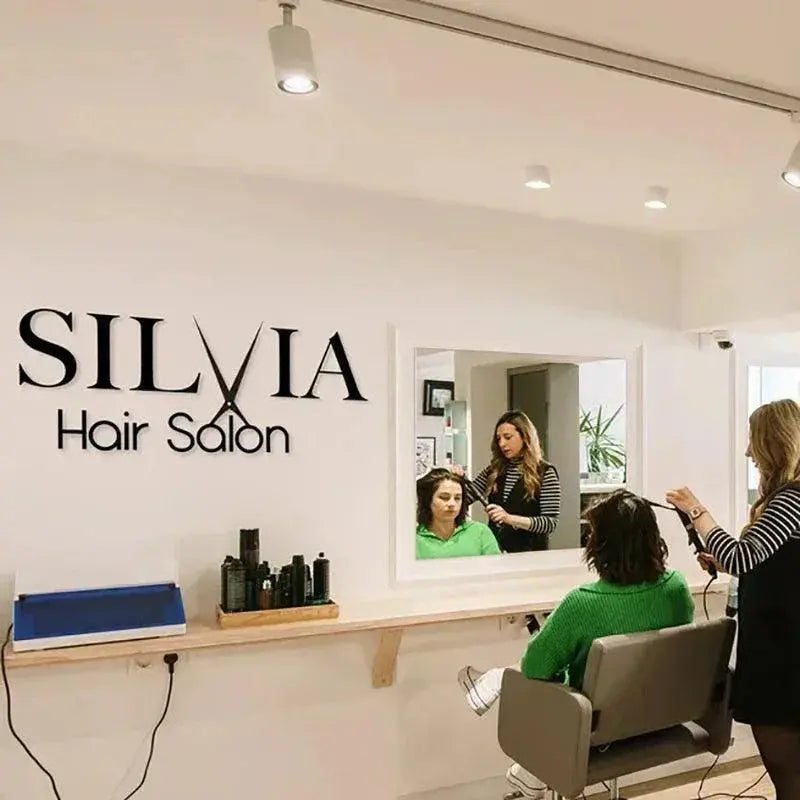 3D Acrylic Business Sign Custom Company Backdrop Decoration Wall Sign Beauty Salon Hair Studio Office Name Advertisement Signage FYLZGO Signs