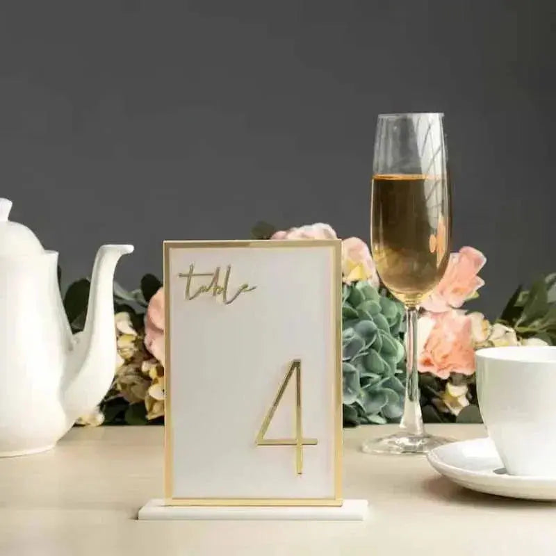 Acrylic Wedding Reception Table Numbers With Stands Birthday Decor Anniversary Baby Bridal Shower Modern & Chic Table Numbers FYLZGO Signs