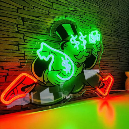 Neon Sign Custom Money Bag Man Cave Neon Signs Living Room Decoration Signage Neon for Office Room Bar Club Wall Art Decor Signs FYLZGO Signs