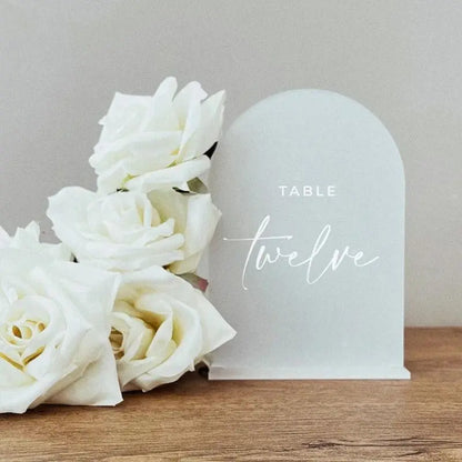 Frosted Acrylic Arch Table Numbers,Frosted Acrylic Sign,Arch Table Numbers,Wedding Table Decor,Wedding Signage FYLZGO Signs