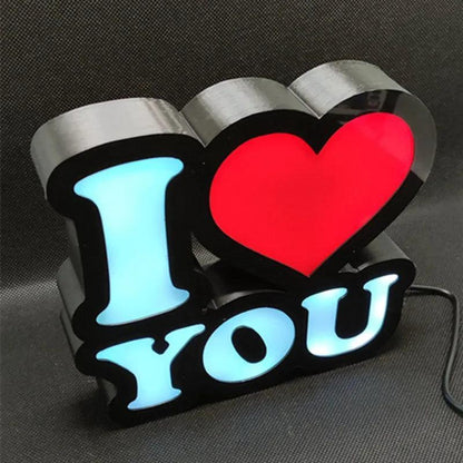 I lOVE YOU Logo Lightbox Custom LED Sign Wall Art Decor for Bedroom Kid Adult Nightlight 3D Print Gift Desktop Lights - FYLZGO Signs