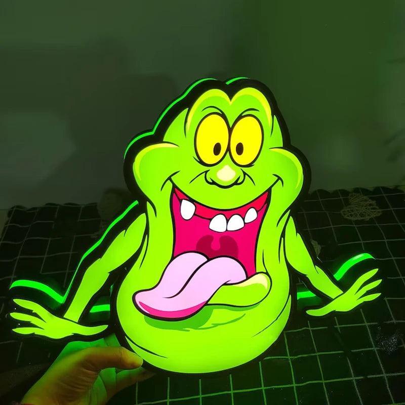 Ghostbusters Slimer LED Lightbox Sign Playroom Games Club Decoration 3D Print Nightlight - FYLZGO Signs