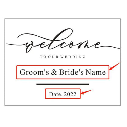 Personalized Wedding Welcome Sign Brushed Back Clear Acrylic Sign - FYLZGO Signs