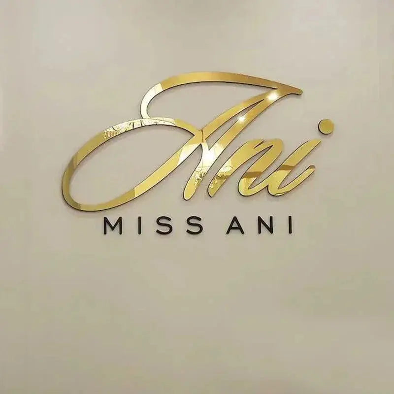 3D Acrylic Business Sign Custom Company Backdrop Decoration Wall Sign Beauty Salon Hair Studio Office Name Advertisement Signage FYLZGO Signs