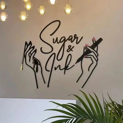 3D Acrylic Business Sign Custom Company Backdrop Decoration Wall Sign Beauty Salon Hair Studio Office Name Advertisement Signage FYLZGO Signs