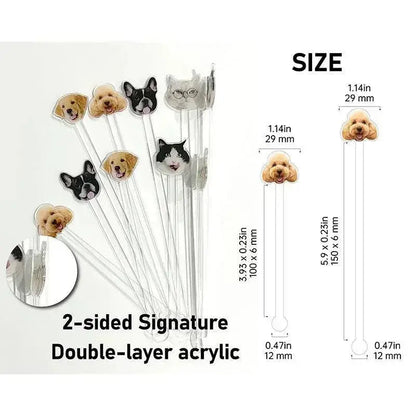 Personalized Pet Stir Sticks,Dog Stir Stick For Wedding Gifts,Dog Signature Drink Stirrers,Acrylic Cocktail Stirrers  2-Sided FYLZGO Signs