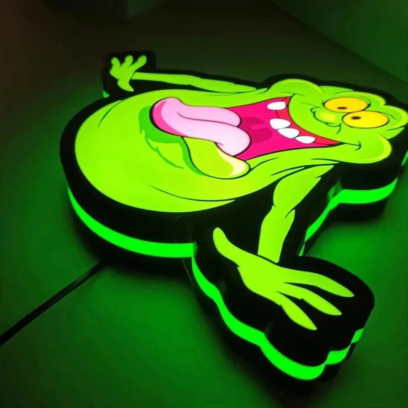 Ghostbusters Slimer LED Lightbox Sign Playroom Games Club Decoration 3D Print Nightlight - FYLZGO Signs