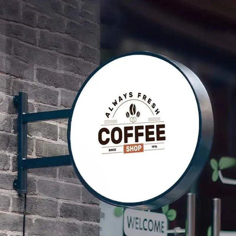 Custom Double Sided Outdoor Round Light Box Sign - Perfect For Any Business FYLZGO Signs