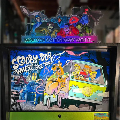 Scooby-Doo arcade game with colorful graphics and character images.