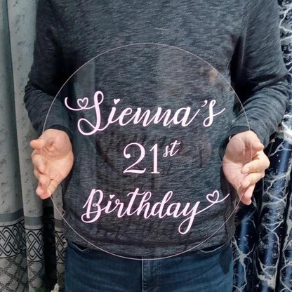 Custom Acrylic Circle Wedding Welcome Sign Baby Shower Decoration Plexiglass Sign Board - FYLZGO Signs